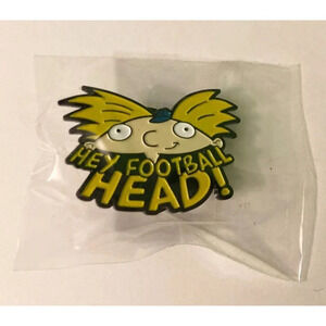 Hey Arnold  Cartoon Enamel Metal Pin Double Rubber Backing Footall Head